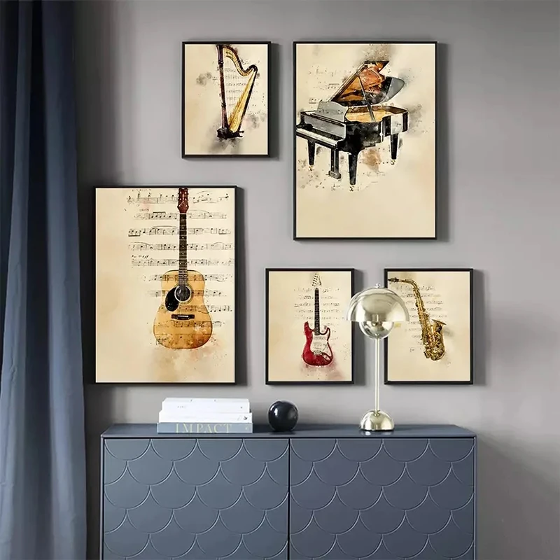 Picture Of Musical Instrument - لوحة فنية على القماش بتصميم آلات