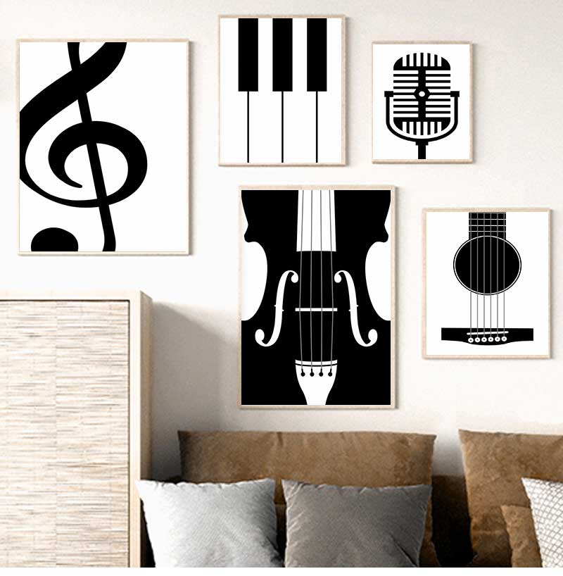 Picture Of Musical Instrument - الحد الأدنى أداة الملصقات والمطبوعات الموسيقى