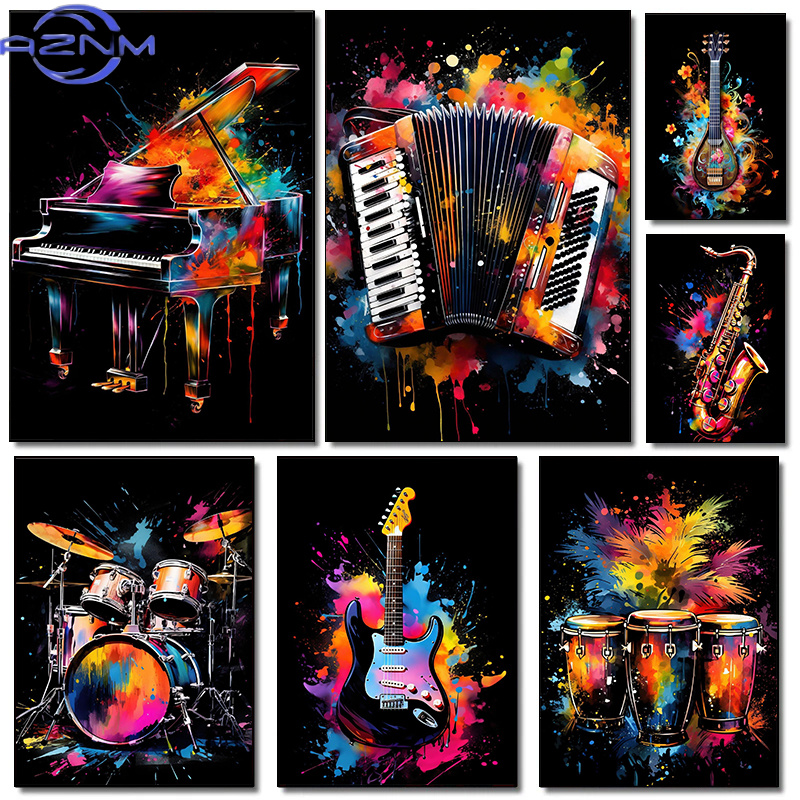 Picture Of Musical Instrument - لوحات قماشية فنية كلاسيكية لأدوات موسيقية
