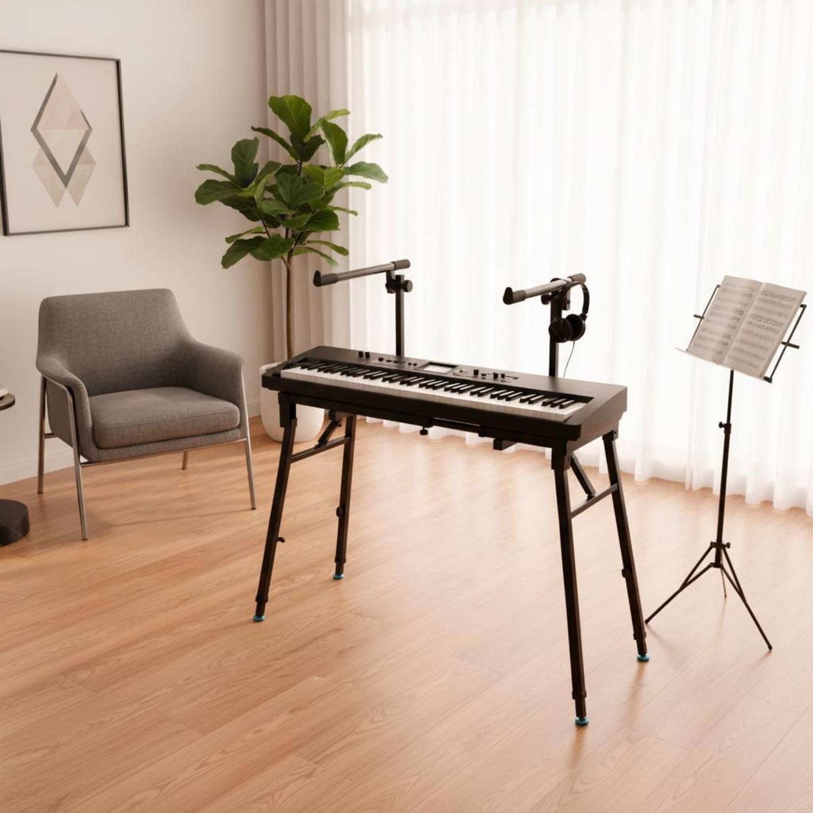 حامل لوحة مفاتيح قابل للطي، حا - مراجعة Musical Instrument Of Keyboard وسعره