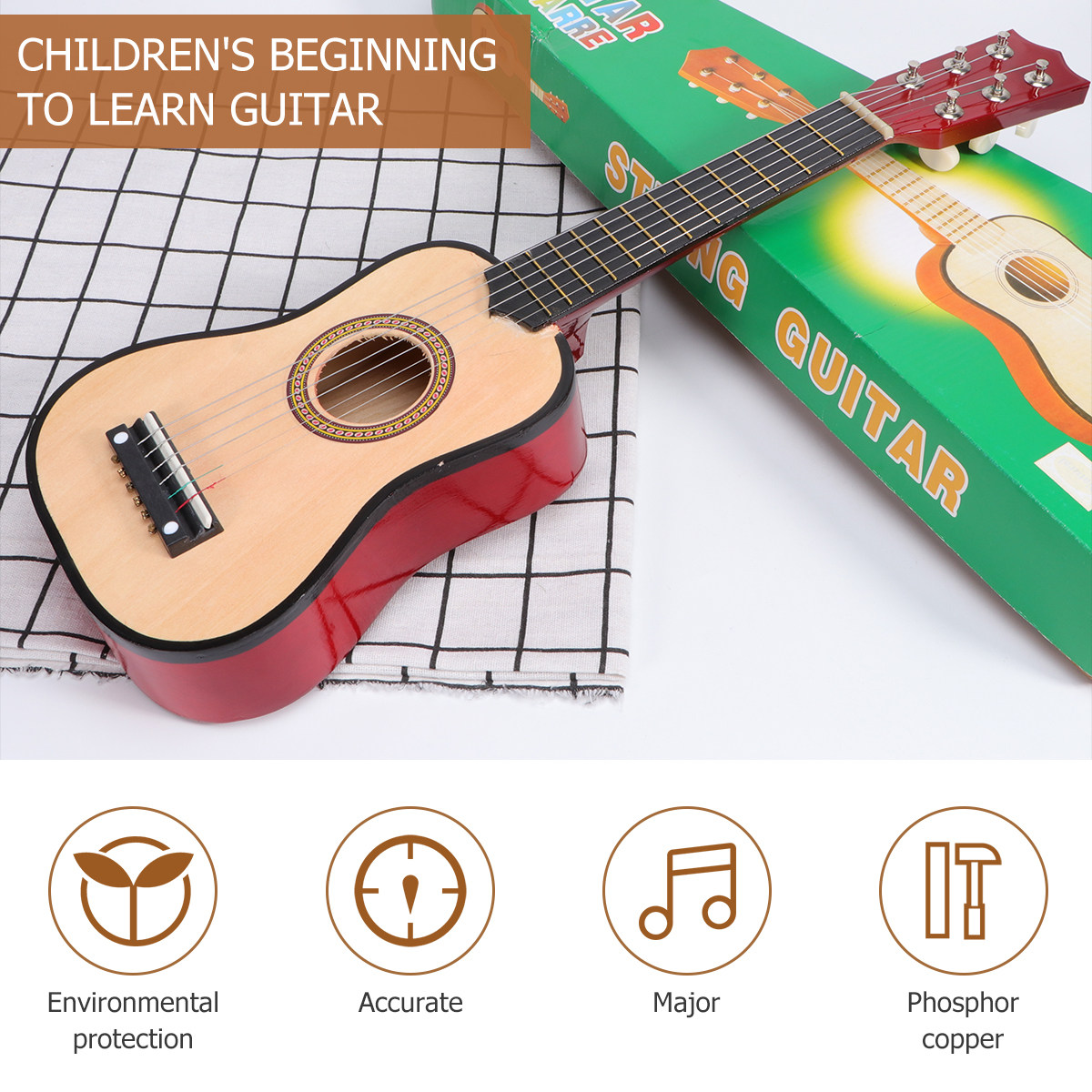 جيتار أكوستيك للأطفال مقاس 21  - مراجعة Musical Instrument For Beginners وسعره