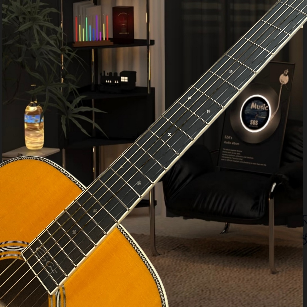 جيتار صوتي أصفر مصنوع يدويًا ب - مراجعة Musical Instrument For Beginners وسعره