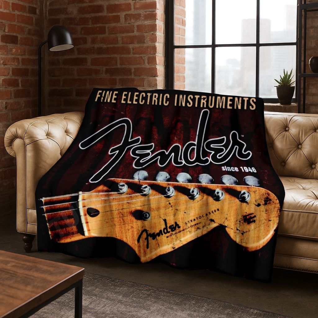 بطانية فلانيل أنيقة بشعار فندر - مراجعة Musical Instrument Logo وسعره