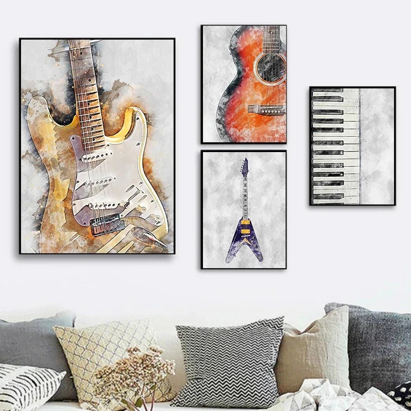 لوحة فنية بدون إطار لآلات موسي - مراجعة Picture Of Musical Instrument وسعره