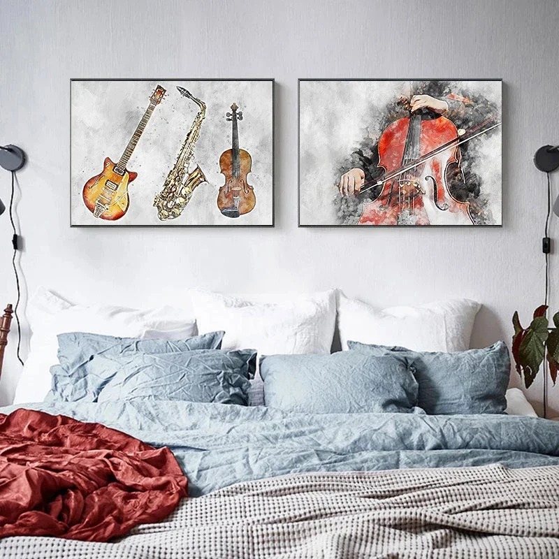 لوحة فنية بدون إطار لآلات موسي - مراجعة Picture Of Musical Instrument وسعره