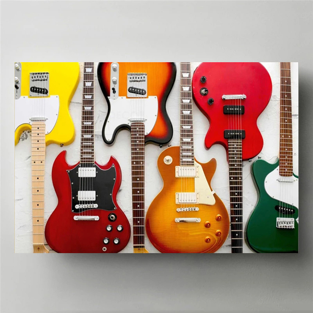 Paintings موسيقى الروك الغيتار - مراجعة Picture Of Musical Instrument وسعره